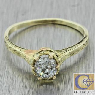 1880s Antique Victorian 14k Yellow Gold.  50ct Diamond Engagement Ring Z9