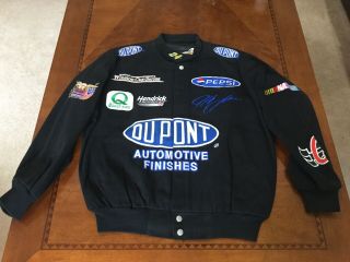 1999 Nascar Jeff Gordon Dupont Racing Jacket Black Twill Small Vintage Hamilton