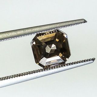2.  58 Cts 6mm Vs1 Princess Cut Rare Big Certified Gold Brown Natural Diamond