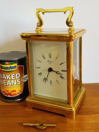 Antique/vintage Large Solid Brass Chiming Carriage Clock Rapport London Gwo