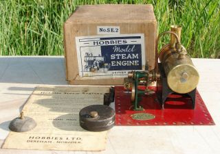 1937 Mamod Hobbies Model Se2 Steam Engine With Box Vintage Toy