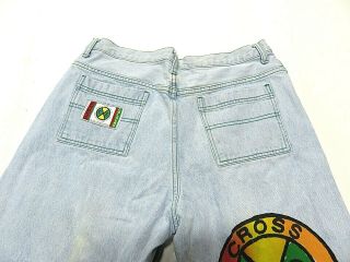 VINTAGE 90s Allover Cross Colours Denim Jeans with Graphics Size 38 Made in USA 3