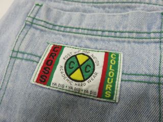 VINTAGE 90s Allover Cross Colours Denim Jeans with Graphics Size 38 Made in USA 4