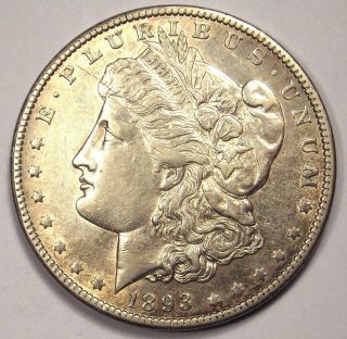 1893 - O Morgan Silver Dollar $1 - Xf / Au Details - Rare Key Date Coin