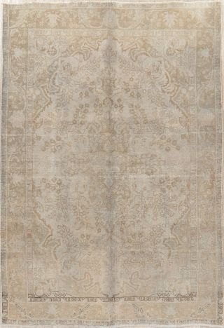 Antique MUTED Geometric Oriental Area Rug Distressed Hand - made Over - dyed 6x9 2
