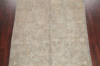 Antique MUTED Geometric Oriental Area Rug Distressed Hand - made Over - dyed 6x9 4
