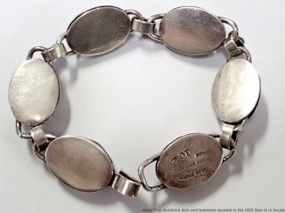 Scarce Vintage George Jensen Moonstone Sterling Silver Arts Crafts Bracelet 2