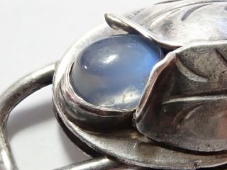 Scarce Vintage George Jensen Moonstone Sterling Silver Arts Crafts Bracelet 5