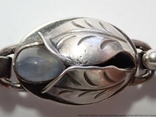 Scarce Vintage George Jensen Moonstone Sterling Silver Arts Crafts Bracelet 7