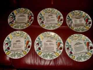 Vintage Set Of 6 Recipe Plates By Fornasetti Numbers 1 - 6