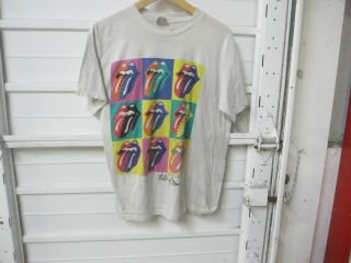Vtg 1989 The Rolling Stones North American Tour T Shirt Tagged Spring Ford Xl
