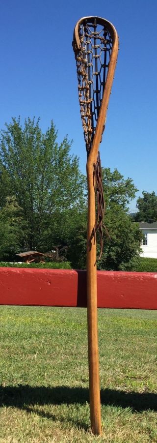 Vintage Wooden Lacrosse Stick W/ Patina L@@k