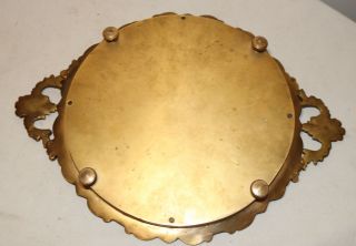 antique 1800 ' s ornate French gilt bronze enameled champleve mirror tray dish 9