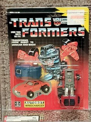 Transformers G1 Vintage Afa 80 Windcharger Mosc W/ Minispy Offer Tm Card