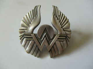 Vintage Awa America West Airlines Defunct Pilot Hat Badge Wings Pin