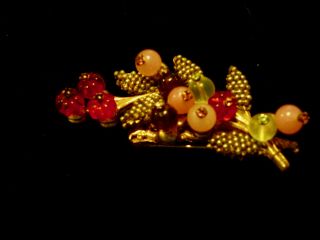 Vintage Miriam Haskell Flower Seed Pearl,  Bead Gt Pin Brooch