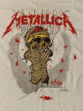 Vtg Metallica One T Shirt Tour Metal Slayer Iron Maiden Megadeth Anthrax Pushead