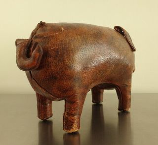 VTG 1960s OMERSA Pig Ottoman Footstool - Pigskin - ABERCROMBIE & FITCH - NR 10