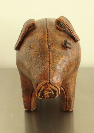 VTG 1960s OMERSA Pig Ottoman Footstool - Pigskin - ABERCROMBIE & FITCH - NR 3
