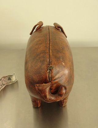VTG 1960s OMERSA Pig Ottoman Footstool - Pigskin - ABERCROMBIE & FITCH - NR 9