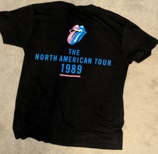 Vintage Rolling Stones 1989 Tour T - Shirt Official Steel Wheels Brockum License