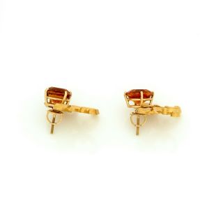 Antique Vintage Deco Retro 18k Gold Madeira Citrine Day Night Womens Earrings 4