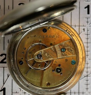A.  M.  Waltham Sz.  18,  Wm.  Ellery,  Model 1857 Open Face Pocket Watch