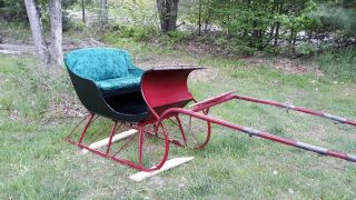 Solid Antique Horse Drawn Cutter Sleigh - Oneida Carriage,  Oneida,  NY 2