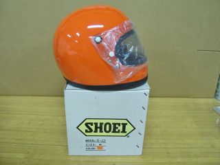 Vintage Nos Shoei S12 S 12 Motorcycle Full Face Helmet Medium Orange
