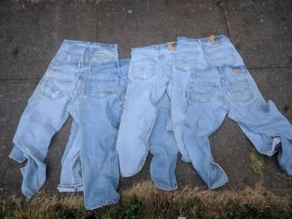 6 pairs of vintage levis 501 made in usa 4 redlines 32X28 hige bar stitch rare 6
