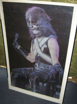 Kiss Vintage 1977 Peter Criss Singing Beth Alive 2 Concert Poster Aucoin Rolled