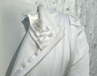 Ossie Clark White Satin Mini Size XS S Valentine ' s Day Wedding Dress 1960s 70s 3