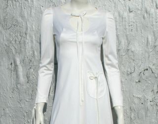 Ossie Clark White Satin Mini Size XS S Valentine ' s Day Wedding Dress 1960s 70s 4