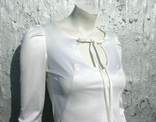 Ossie Clark White Satin Mini Size XS S Valentine ' s Day Wedding Dress 1960s 70s 6