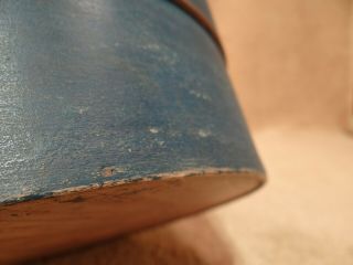 Old Antique Blue Painted Wooden Lidded Pantry Box 10