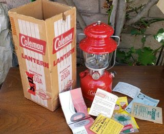Vintage Coleman Camping Lantern 200a Red Nos 9 - 59 Never Fire