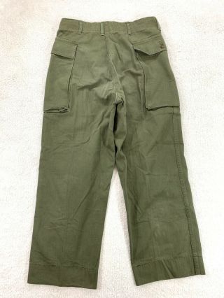 Vtg 1940s 40s 50s WWII US Army Military HBT Pants Herringbone Mens 30x27 2
