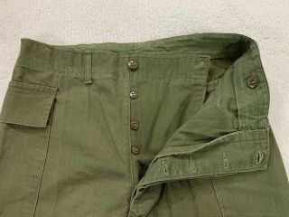Vtg 1940s 40s 50s WWII US Army Military HBT Pants Herringbone Mens 30x27 5