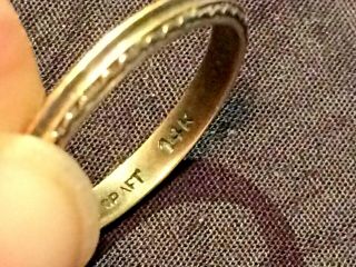 Vintage 14k Gold Wedding Band Edwardian Ring Size 5.  5 Bridal Craft Estate 1 Gr