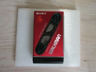 Vintage Sony Wm - 101 Stereo Walkman Cassette Player - Red Color -