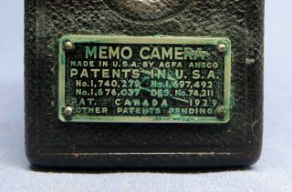 Very Rare Vintage Agfa Ansco Memo 1/2 Frame Viewfinder Camera - w/Original Case 6