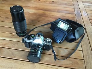 Vintage Canon Ae - 1 Program 35 Mm Camera With Accessories