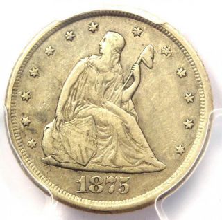 1875 - Cc Twenty Cent Piece 20c - Pcgs Xf Detail (ef) - Rare Carson City Coin
