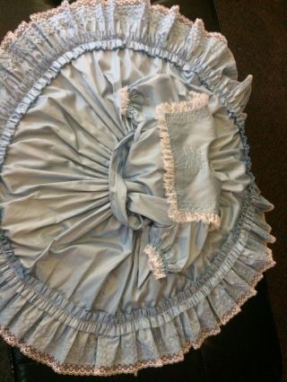 Vtg Party Dress Ruffles Lace Full Circle Sz 5/6 Light Blue