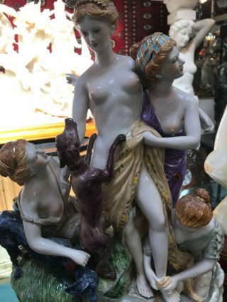 German Porcelain Statue | 4 Women with Dogs 2