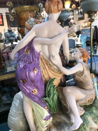 German Porcelain Statue | 4 Women with Dogs 5