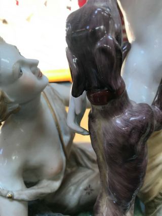 German Porcelain Statue | 4 Women with Dogs 9