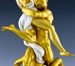 STUNNING LARGE GIUSEPPE CALLE ITALIAN GOLD GILT PORCELAIN GREEK MEN WOMAN FIGURE 3