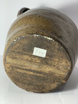 Antique Edgefield Pottery Pitcher Scarce Southern Alkaline Glaze Jug Marked@Base 10
