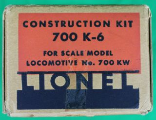 Vintage Lionel 700 K - 6 Construction Kit Empty Box